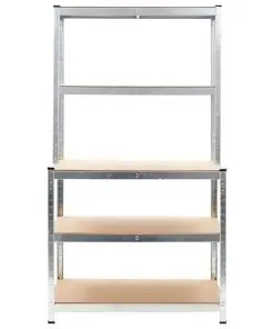 vidaXL Storage Shelf Silver 100x60x180 cm Steel and MDF