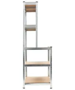 vidaXL Storage Shelf Silver 100x60x180 cm Steel and MDF