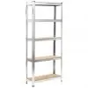 vidaXL Storage Shelf Silver 75x30x172 cm Steel and MDF