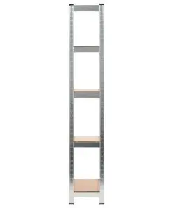 vidaXL Storage Shelf Silver 75x30x172 cm Steel and MDF