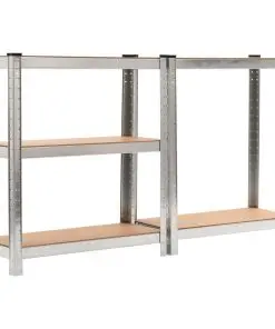 vidaXL Storage Shelf Silver 75x30x172 cm Steel and MDF