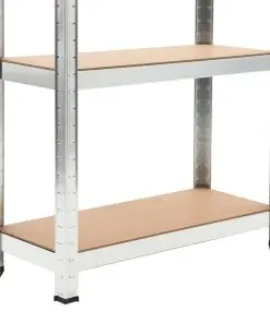 vidaXL Storage Shelf Silver 75x30x172 cm Steel and MDF