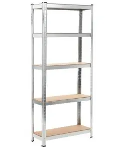 vidaXL Storage Shelves 3 pcs Silver 75x30x172 cm Steel and MDF