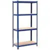vidaXL Storage Shelf Blue 80x40x160 cm Steel and MDF