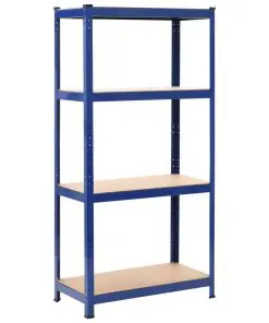 vidaXL Storage Shelf Blue 80x40x160 cm Steel and MDF