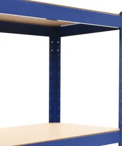 vidaXL Storage Shelf Blue 80x40x160 cm Steel and MDF