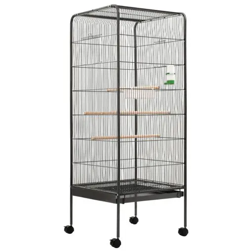 vidaXL Bird Cage Grey 54x54x146 cm Steel