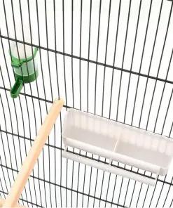 vidaXL Bird Cage with Roof Grey 66x66x155 cm Steel