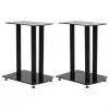 vidaXL Aluminum Speaker Stands 2 pcs Black Safety Glass vidaXL Aluminum Speaker Stands 2 pcs Black Safety Glass