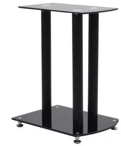 vidaXL Aluminum Speaker Stands 2 pcs Black Safety Glass