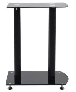 vidaXL Aluminum Speaker Stands 2 pcs Black Safety Glass