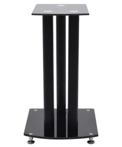 vidaXL Aluminum Speaker Stands 2 pcs Black Safety Glass