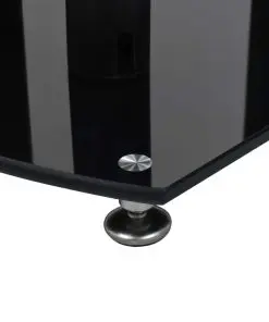 vidaXL Aluminum Speaker Stands 2 pcs Black Safety Glass