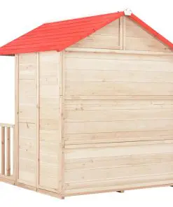vidaXL Kids Play House Fir Wood Red