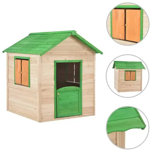 vidaXL Kids Play House Fir wood Green