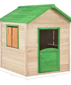 vidaXL Kids Play House Fir wood Green