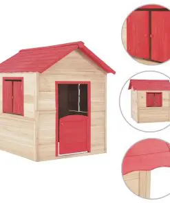 vidaXL Kids Play House Fir wood Red