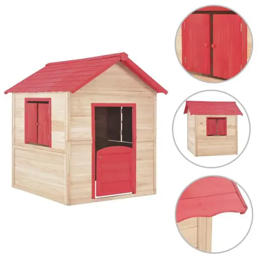 vidaXL Kids Play House Fir wood Red