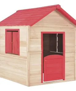 vidaXL Kids Play House Fir wood Red