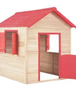 vidaXL Kids Play House Fir wood Red
