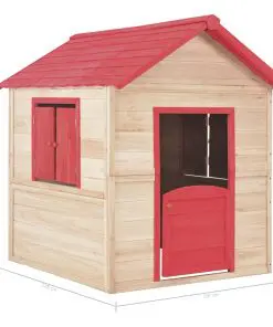 vidaXL Kids Play House Fir wood Red