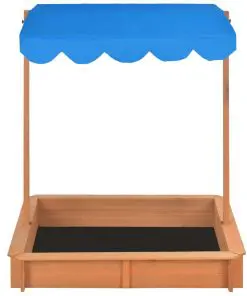 vidaXL Sandbox with Adjustable Roof Fir Wood Blue UV50