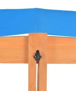 vidaXL Sandbox with Adjustable Roof Fir Wood Blue UV50