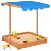 vidaXL Sandbox with Adjustable Roof Fir Wood Blue UV50 vidaXL Sandbox with Adjustable Roof Fir Wood Blue UV50