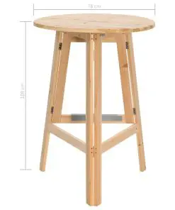 vidaXL Foldable Bar Table 78 cm Fir Wood