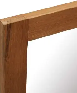 vidaXL Mirror 60×90 cm Solid Oak Wood