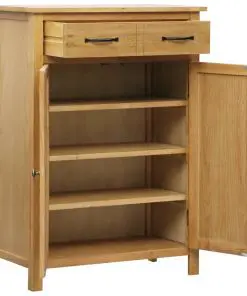 vidaXL Shoe Cabinet 76x37x105 cm Solid Oak Wood