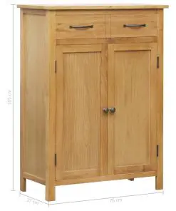 vidaXL Shoe Cabinet 76x37x105 cm Solid Oak Wood