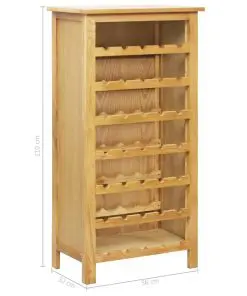 vidaXL Wine Cabinet 56x32x110 cm Solid Oak Wood