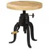 vidaXL Side Table 45x(45-62) cm Solid Mango Wood and Cast Iron