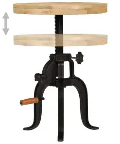 vidaXL Side Table 45x(45-62) cm Solid Mango Wood and Cast Iron