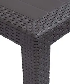 vidaXL Garden Table Brown 150x90x72 cm Plastic Rattan Look