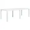 vidaXL Garden Table White 220x90x72 cm Plastic Rattan Look