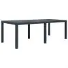 vidaXL Garden Table Anthracite 220x90x72 cm Plastic Rattan Look