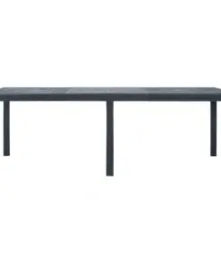 vidaXL Garden Table Anthracite 220x90x72 cm Plastic Rattan Look