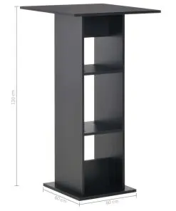 vidaXL Bar Table Black 60x60x110 cm