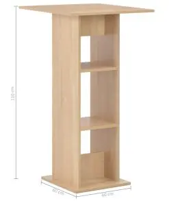 vidaXL Bar Table Oak 60x60x110 cm