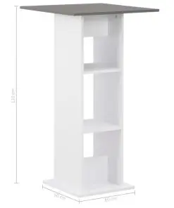 vidaXL Bar Table White 60x60x110 cm