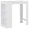 vidaXL Bar Table with Shelf White 110x50x103 cm