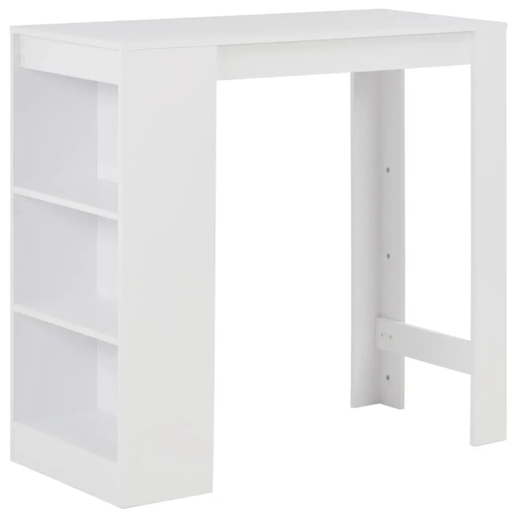 vidaXL Bar Table with Shelf White 110x50x103 cm