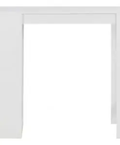 vidaXL Bar Table with Shelf White 110x50x103 cm