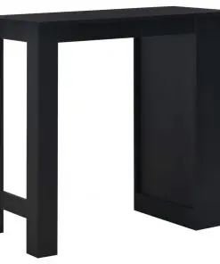 vidaXL Bar Table with Shelf Black 110x50x103 cm