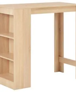 vidaXL Bar Table with Shelf Oak 110x50x103 cm