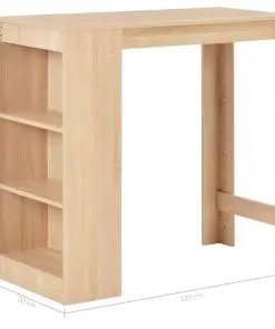 vidaXL Bar Table with Shelf Oak 110x50x103 cm
