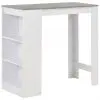 vidaXL Bar Table with Shelf White 110x50x103 cm