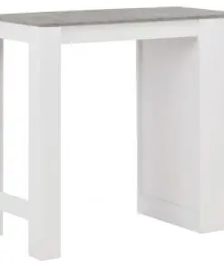 vidaXL Bar Table with Shelf White 110x50x103 cm